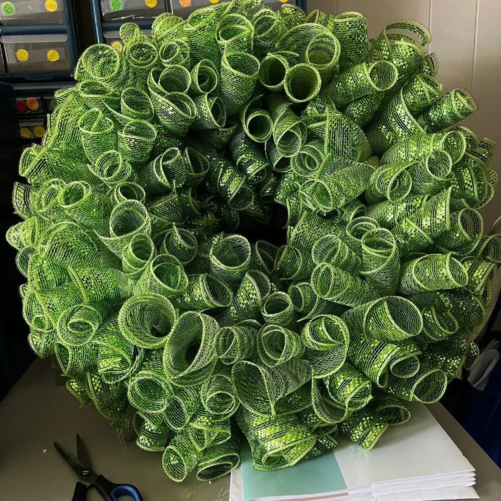 Green Deco Mesh Wreath Base-Decorate Yourself